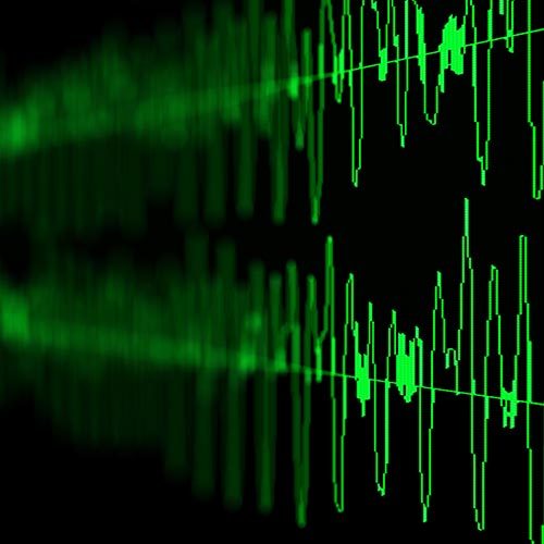 Image macro closeup of Seismic, stock market, and sound audio wave diagram. Blur, DOF.